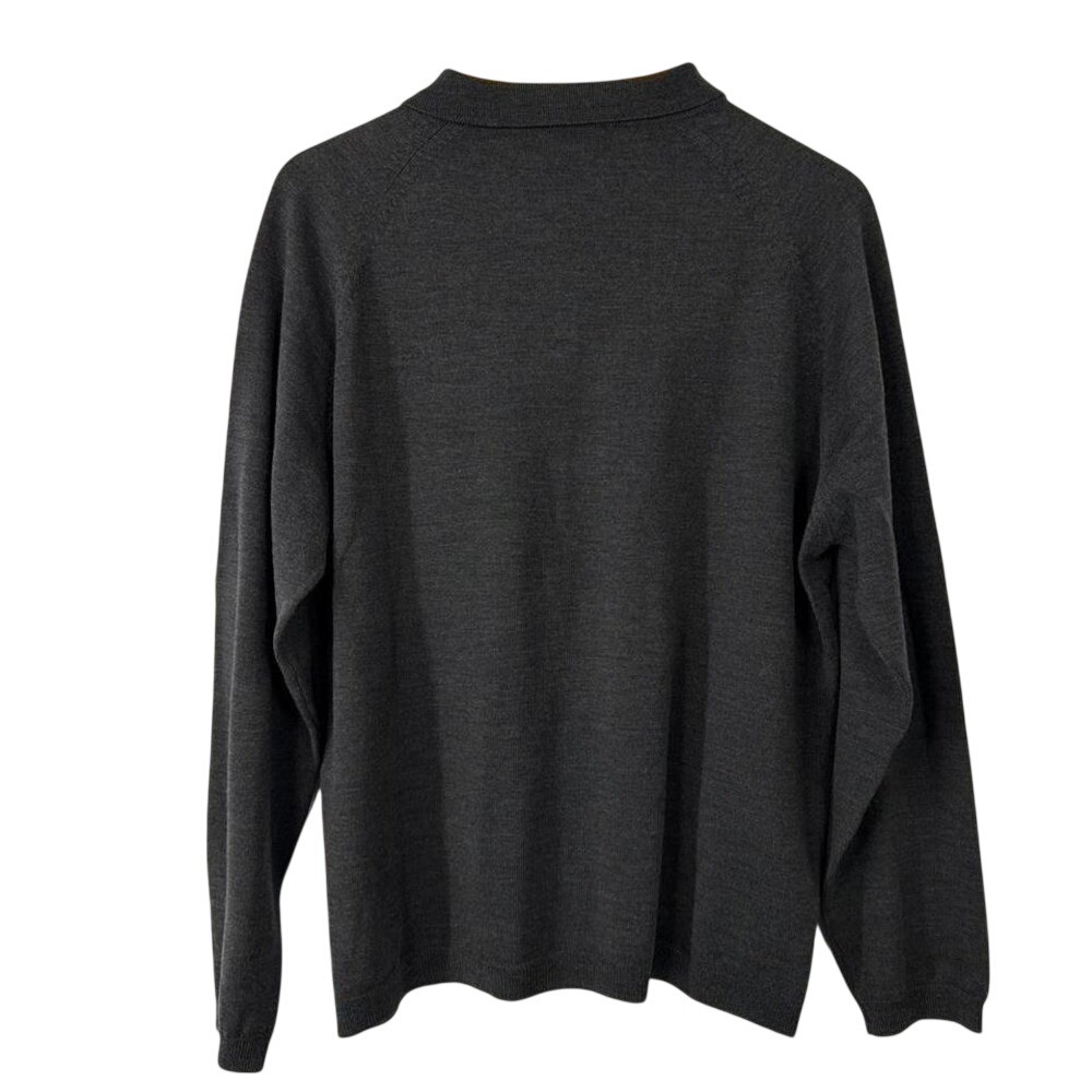Banana Republic Extra Fine Italian Merino Wool Polo Sweater Gray‎ Mens XL - Picture 5 of 5
